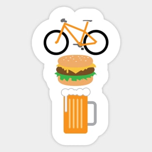 Bike, Burger & Beer Sticker